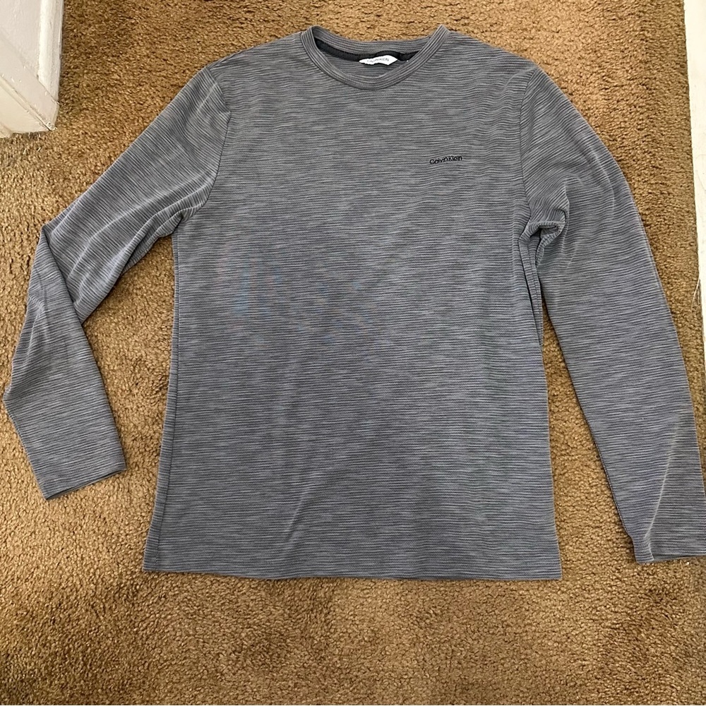 Calvin Klein men’s cotton & polyester long sleeve grey shirt size S/P